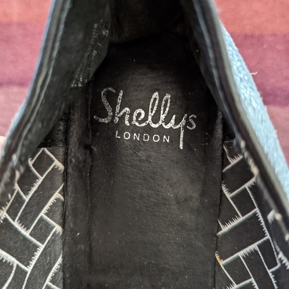 SHELLYS LONDON Blue Suede Platform Shoes Size 7.5 - Picture 8 of 9